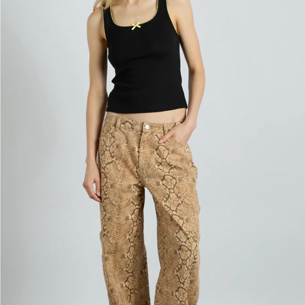 Damson Madder Drew Cargo Python-Print Jeans